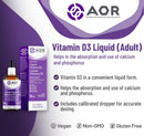 AOR Liquid Vitamin D3 Drops 1000 IU for Adults - 50ml - - Vitamin D