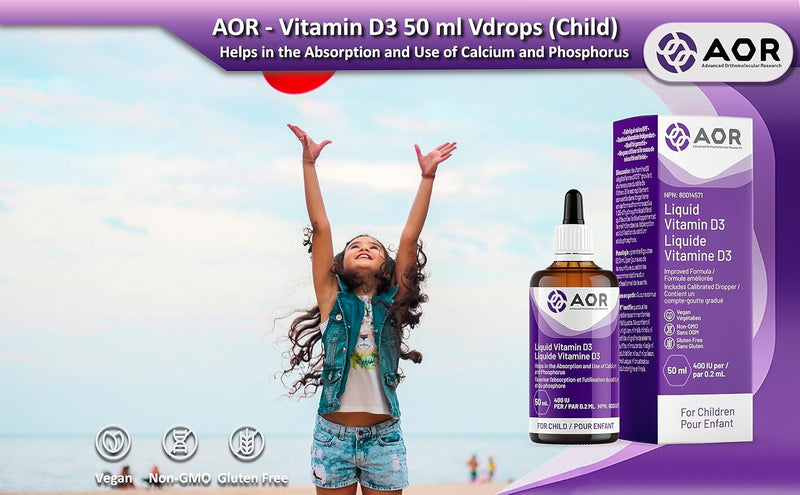 AOR Vitamin D3 400 IU Drops for Children - 50ml - Vitamin D