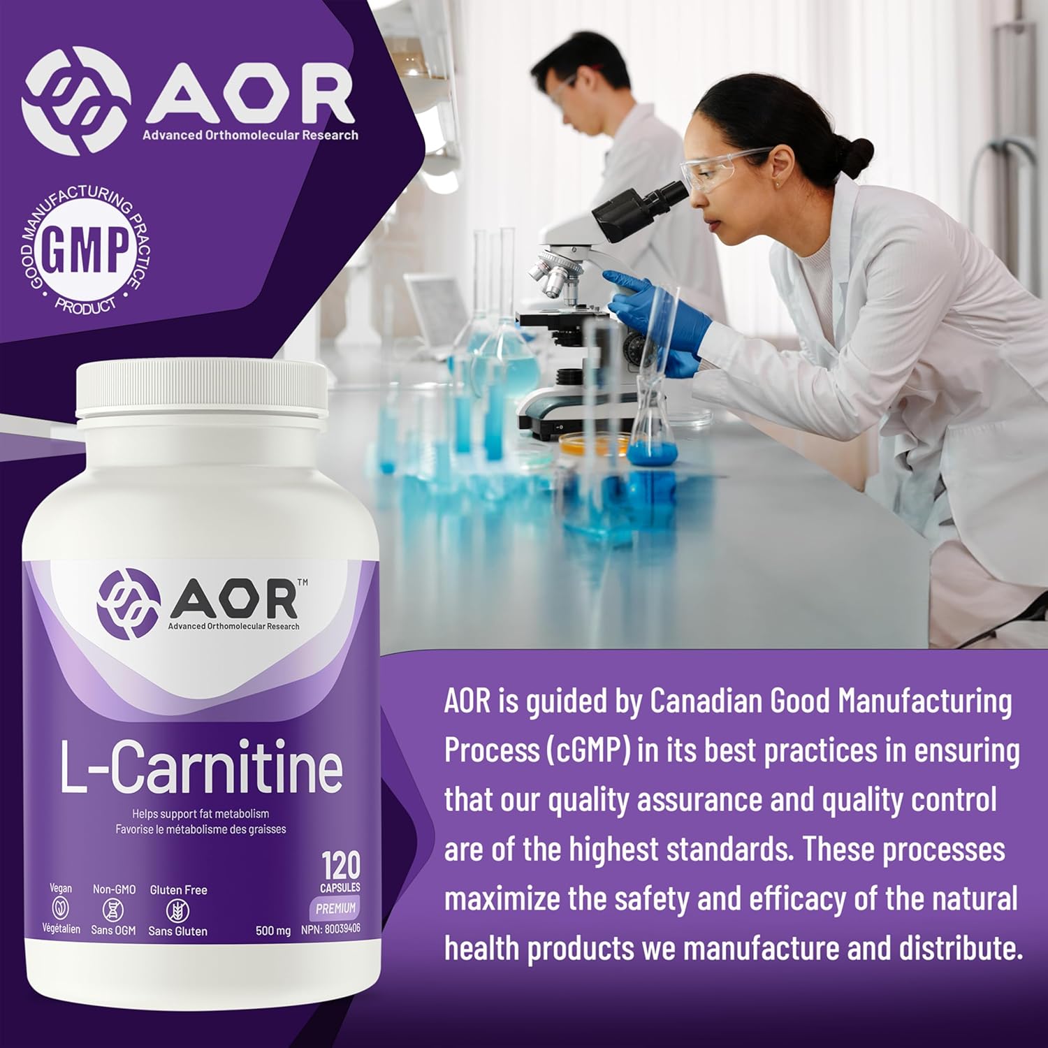 AOR L-Carnitine - 120 capsules - Amino Acids