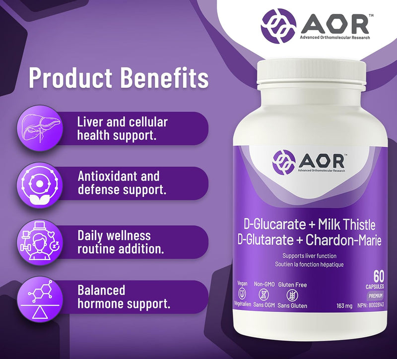 AOR D-Glucarate + Milk Thistle - 60 capsules - Herbals
