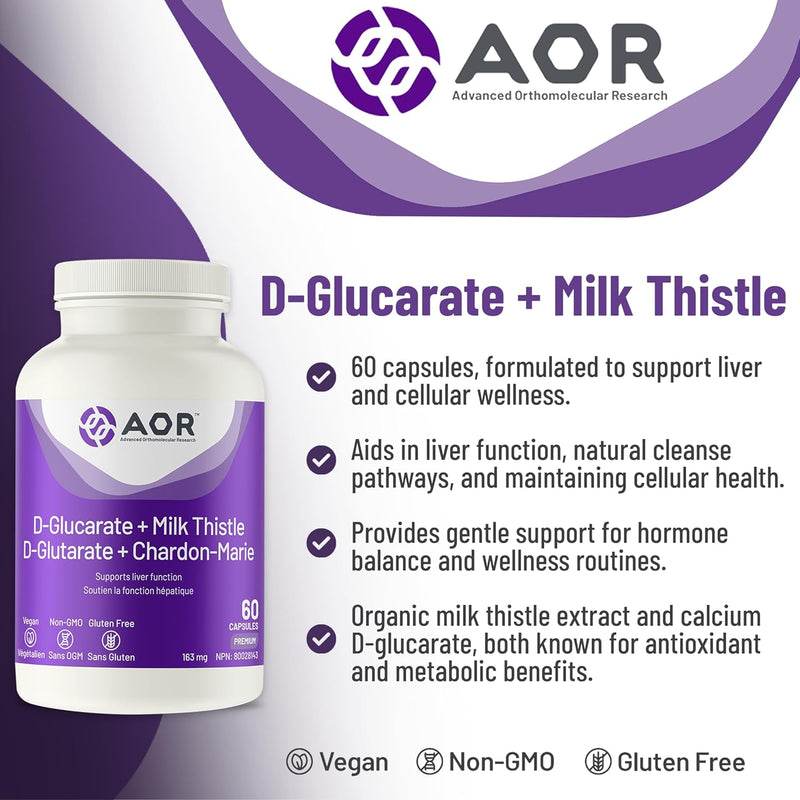 AOR D-Glucarate + Milk Thistle - 60 capsules - Herbals