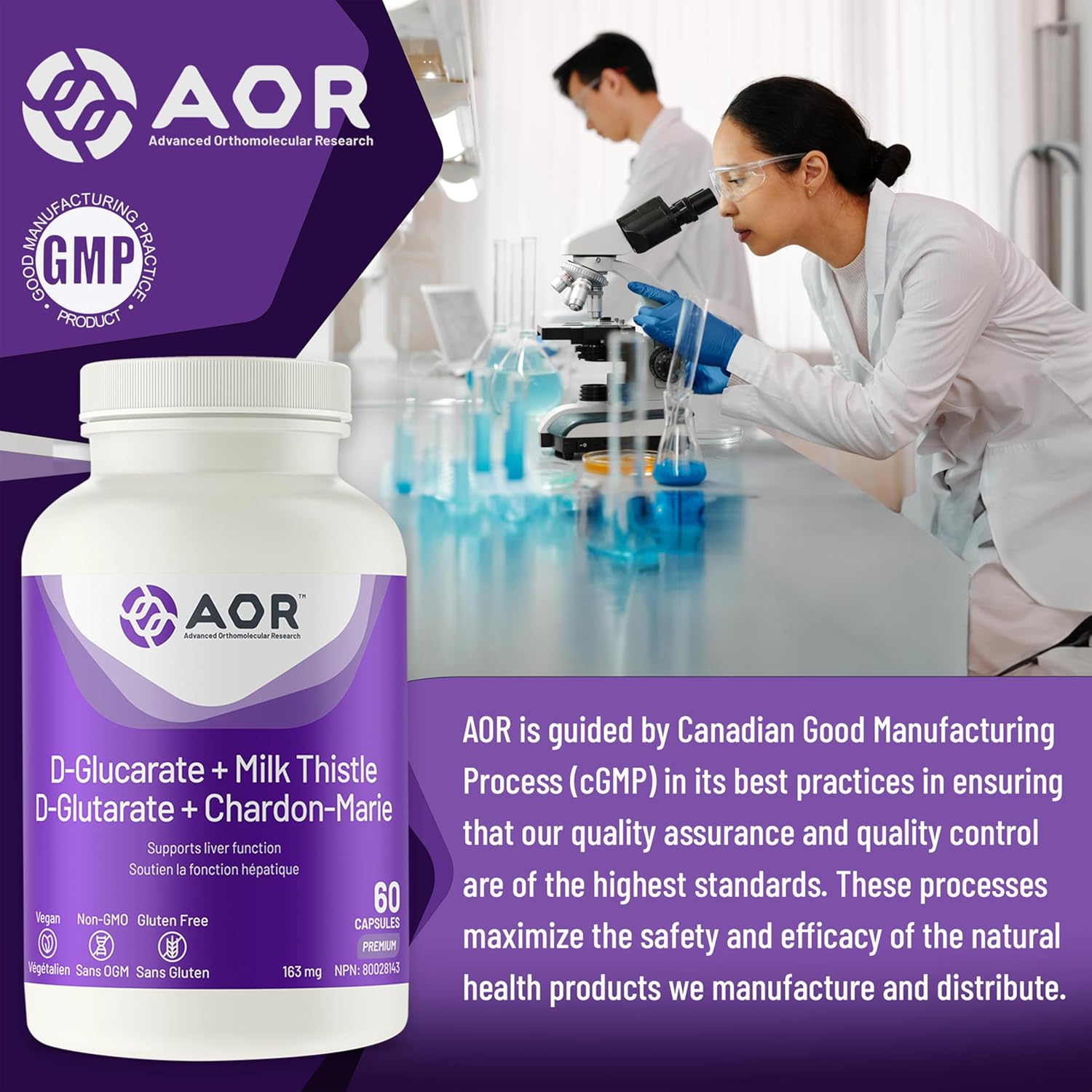 AOR D-Glucarate + Milk Thistle - 60 capsules - Herbals