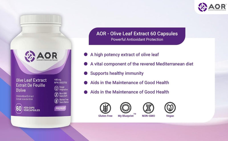 AOR Olive Leaf Extract 400mg - 60 capsules 10 31 2025 - Herbals