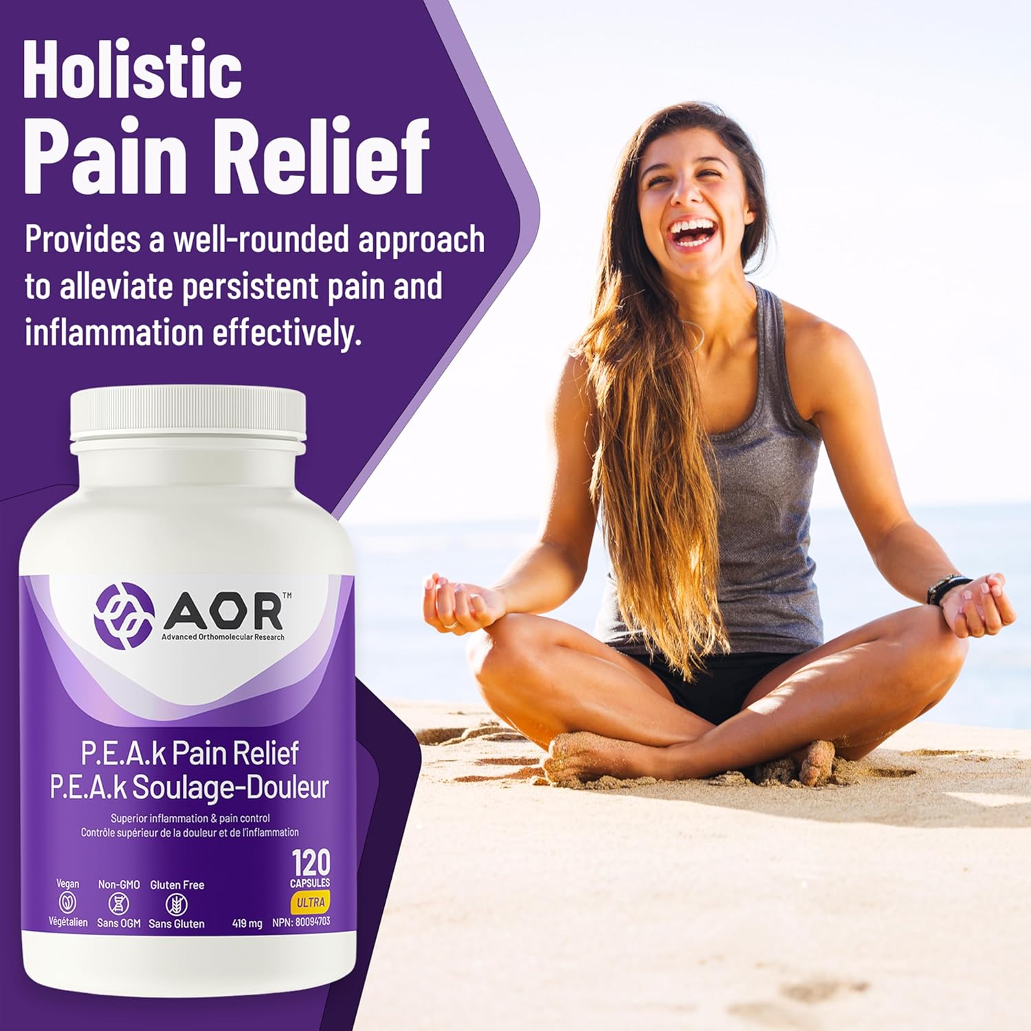 AOR P.E.A.k Pain Relief 120 Capsules