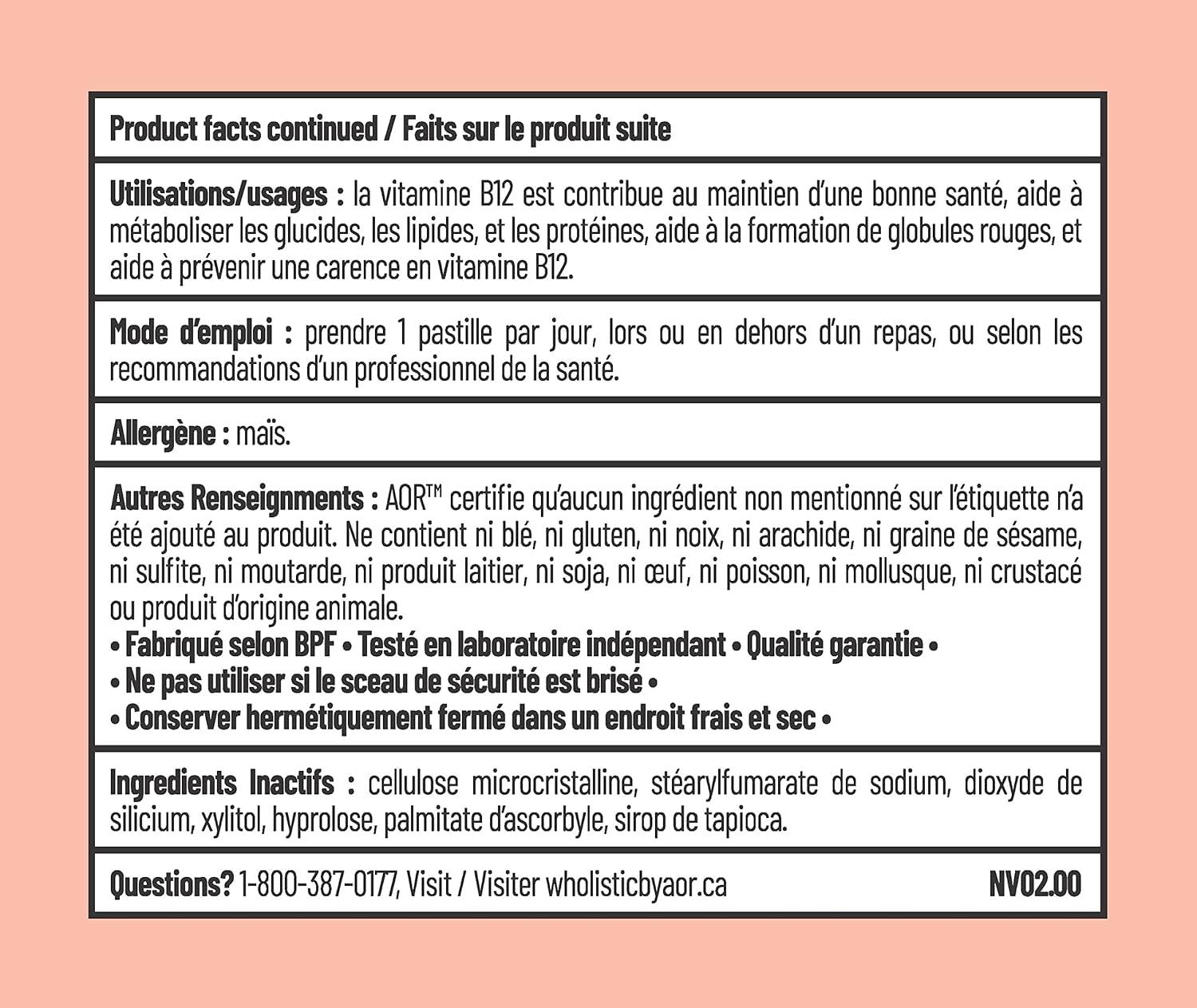 WHOLISTIC Vitamin B12 120 Lozenges