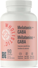WHOLISTIC Melatonin + GABA - 90 Capsules June 2025 - Melatonin