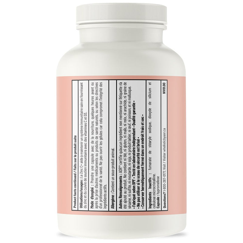 WHOLISTIC Zinc + C - 120 Capsules - Zinc