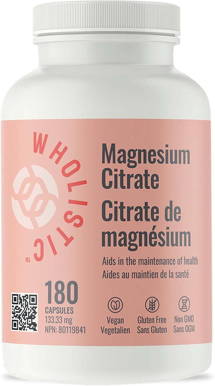 WHOLISTIC Magnesium Citrate - 180 Capsules - Magnesium