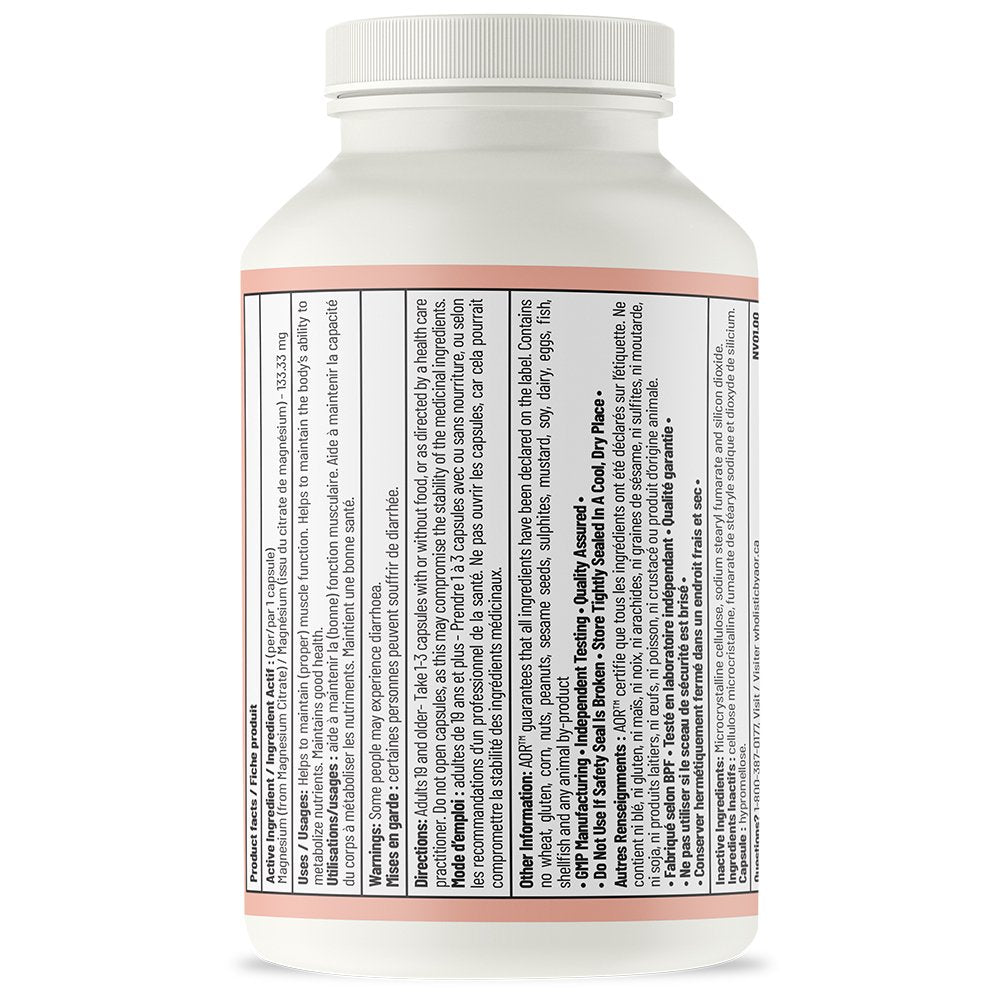 WHOLISTIC Magnesium Citrate 180 Capsules