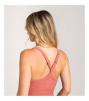 Aruki Women’s Seamless Ribbed Sports Bra - Light Mahogany L - Sports Bras