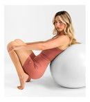 Aruki Women’s Seamless Ribbed Sports Bra - Light Mahogany L - Sports Bras