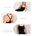 Aruki Women’s Seamless Ribbed Sports Bra - Jet Black M - Sports Bras