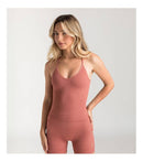 Aruki Women’s Seamless Short Ribbed Tank - Light Mahogany S - Tank Tops