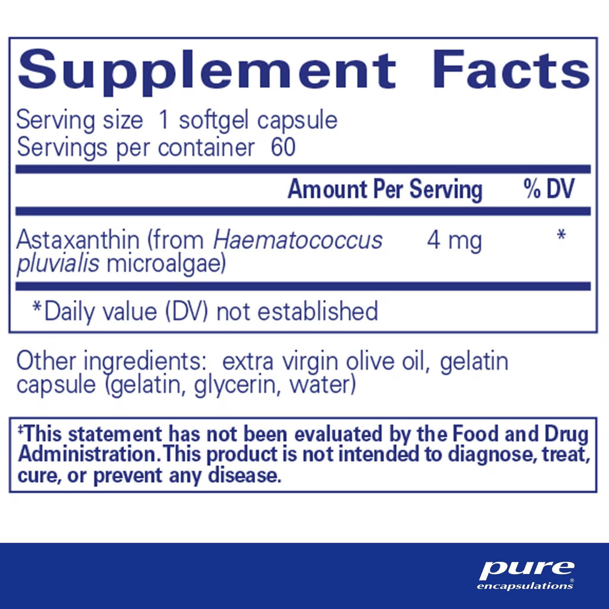 Pure Encapsulations Astaxanthin 60 capsules