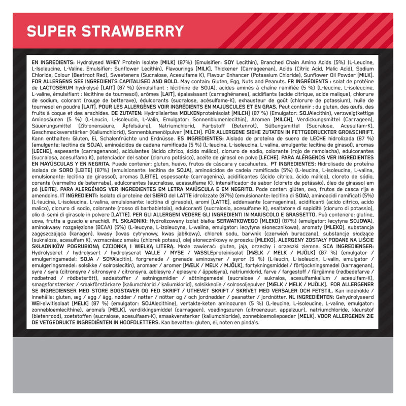 Optimum Nutrition Platinum HydroWhey Supercharged Strawberry / 3.5lbs