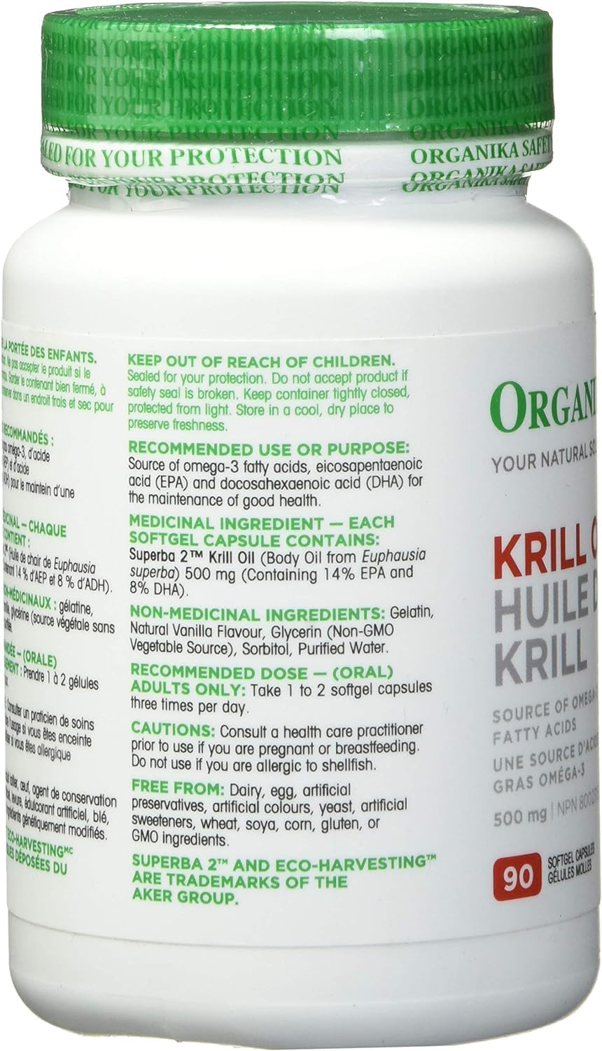 Organika Krill Oil - 90 Softgels - Omega 3