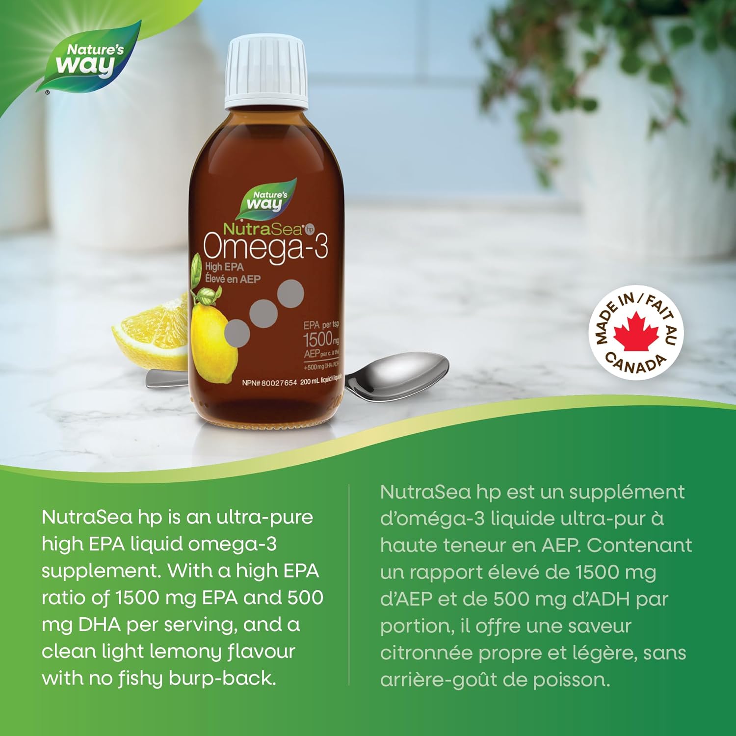 Nature's Way NutraSea Omega-3 High EPA - Lemon 200ml - Omega 3