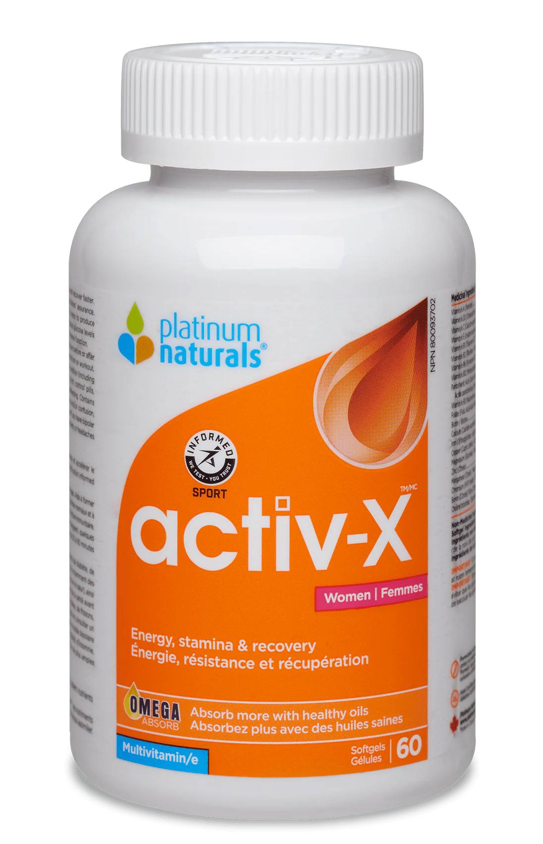 Platinum Naturals Activ-X™ for Women 60 softgels