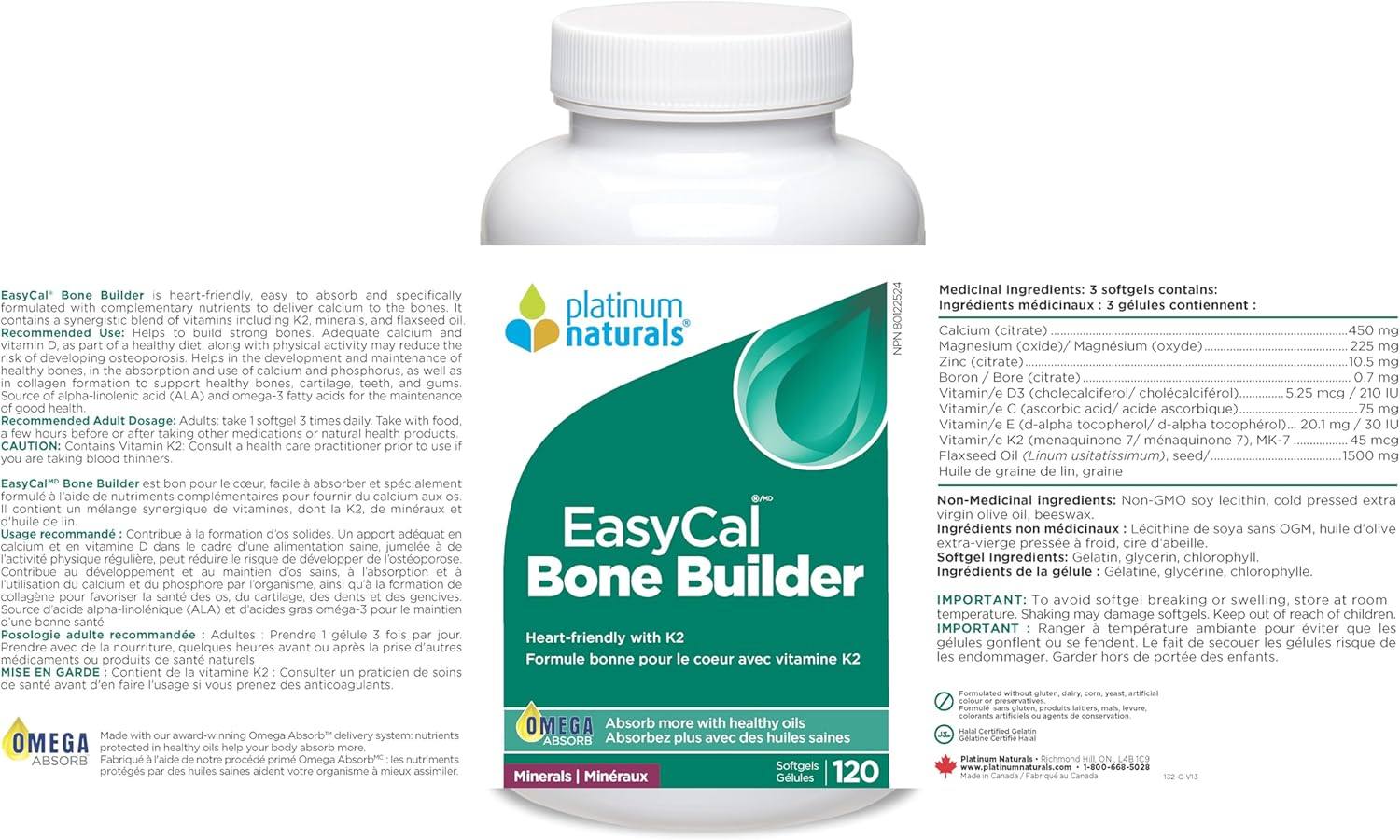 Platinum Naturals EasyCal Bone Builder 120