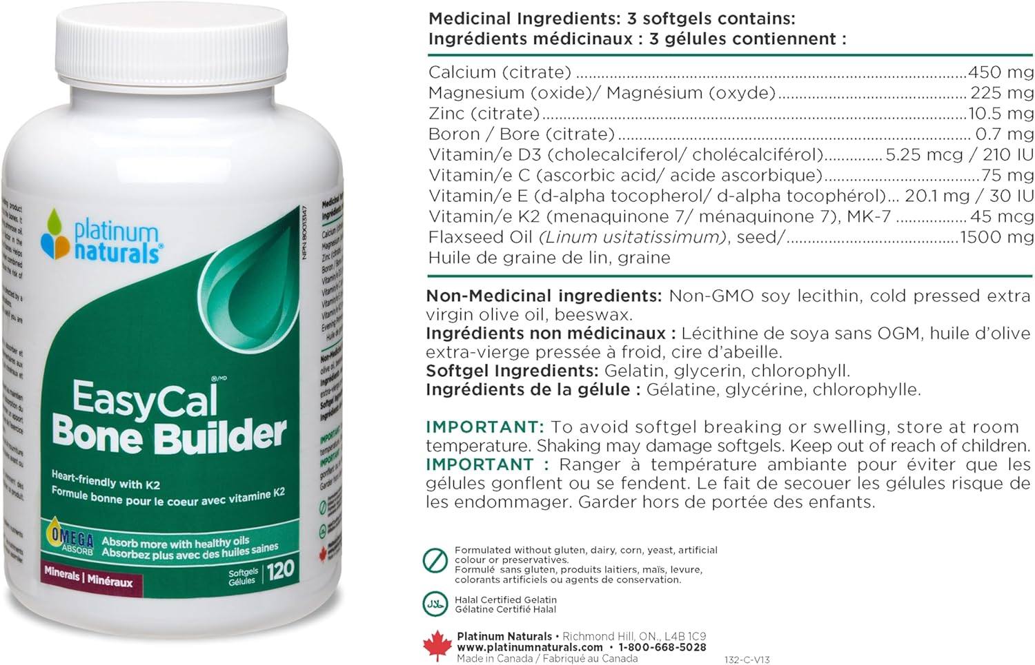 Platinum Naturals EasyCal Bone Builder 120