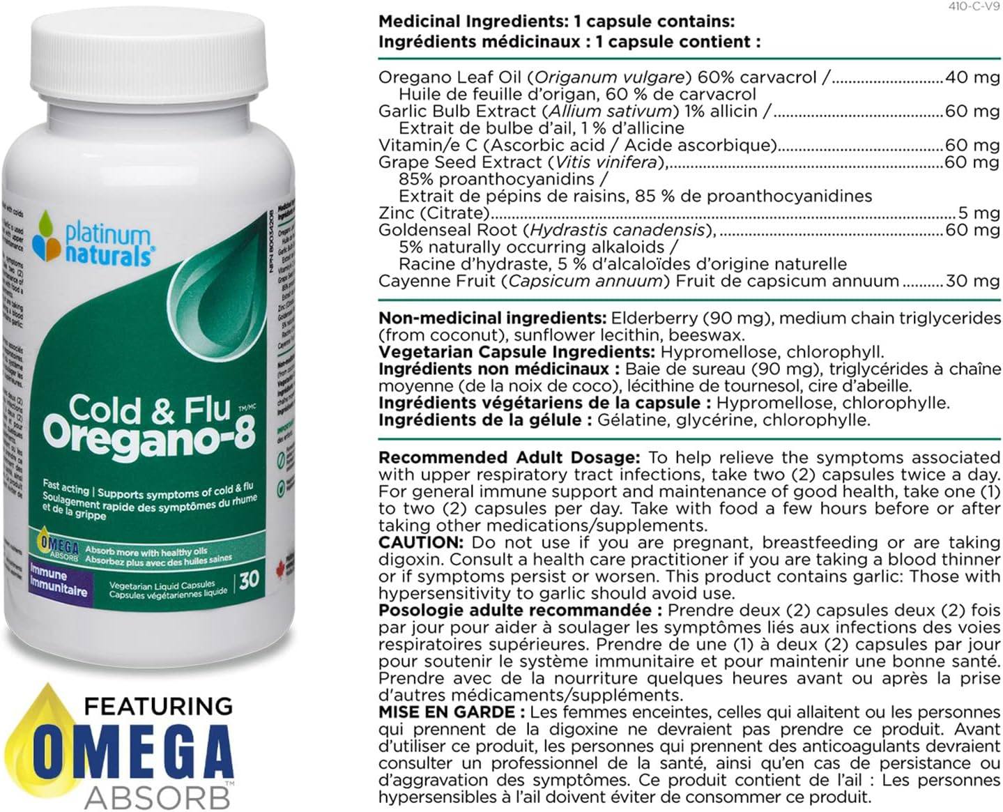 Platinum Naturals Oregano-8™ 30 vegetarian capsules