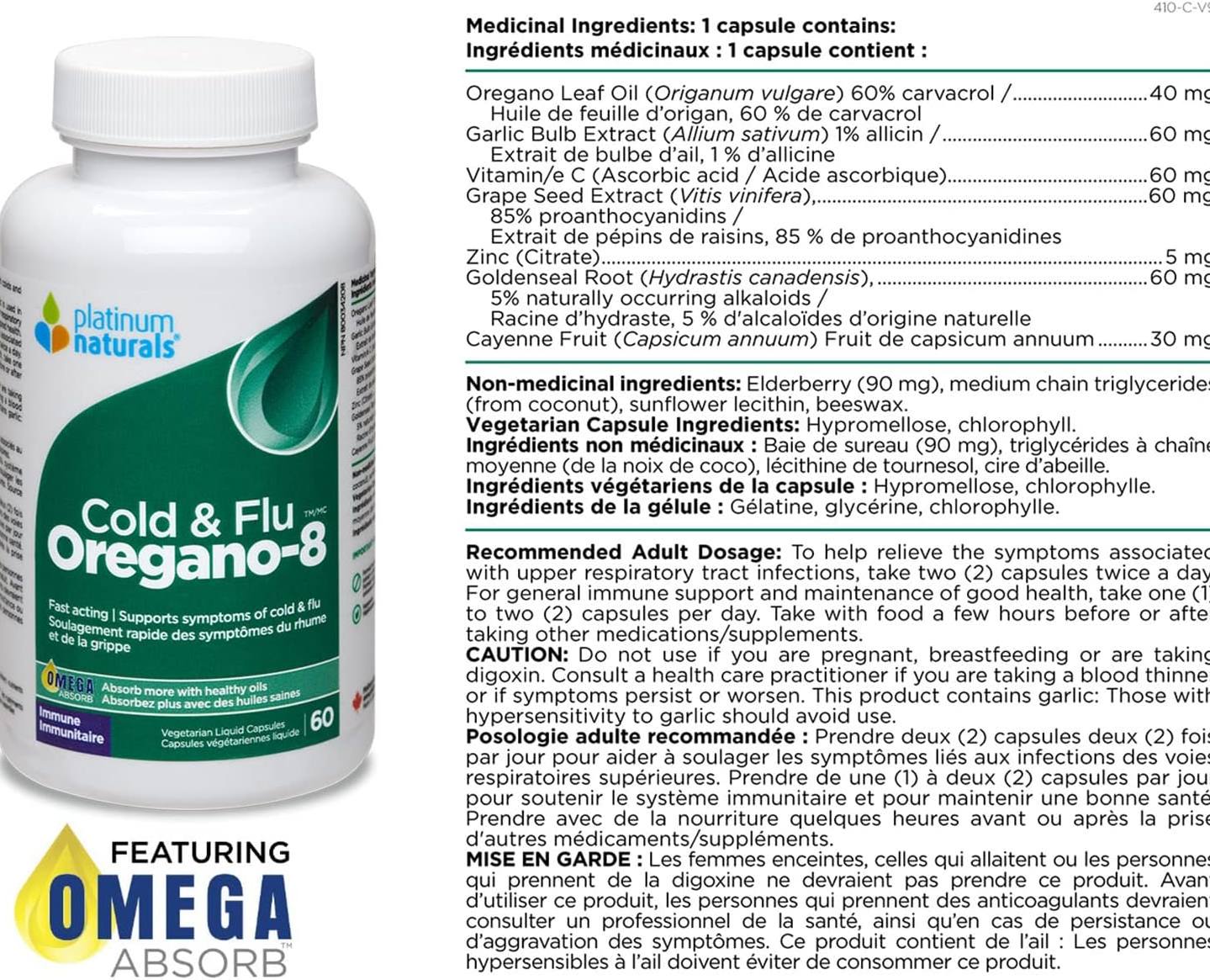 Platinum Naturals Oregano-8™ 60 vegetarian capsules