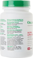 Organika Alpha Lipoic Acid 250mg - 120 capsules - - Antioxidant