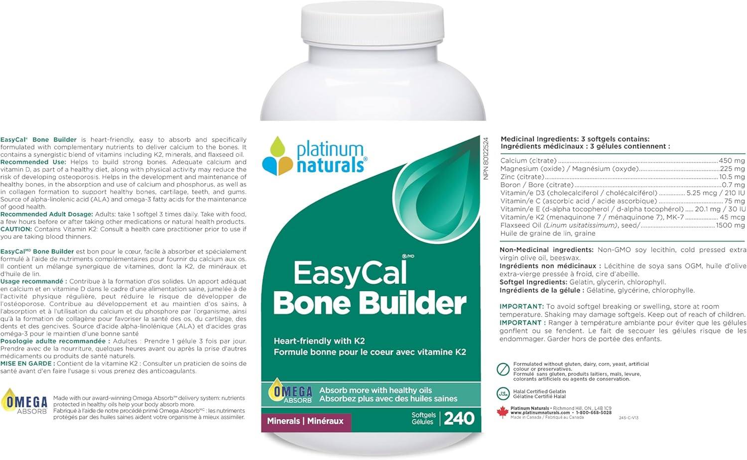 Platinum Naturals EasyCal Bone Builder 240