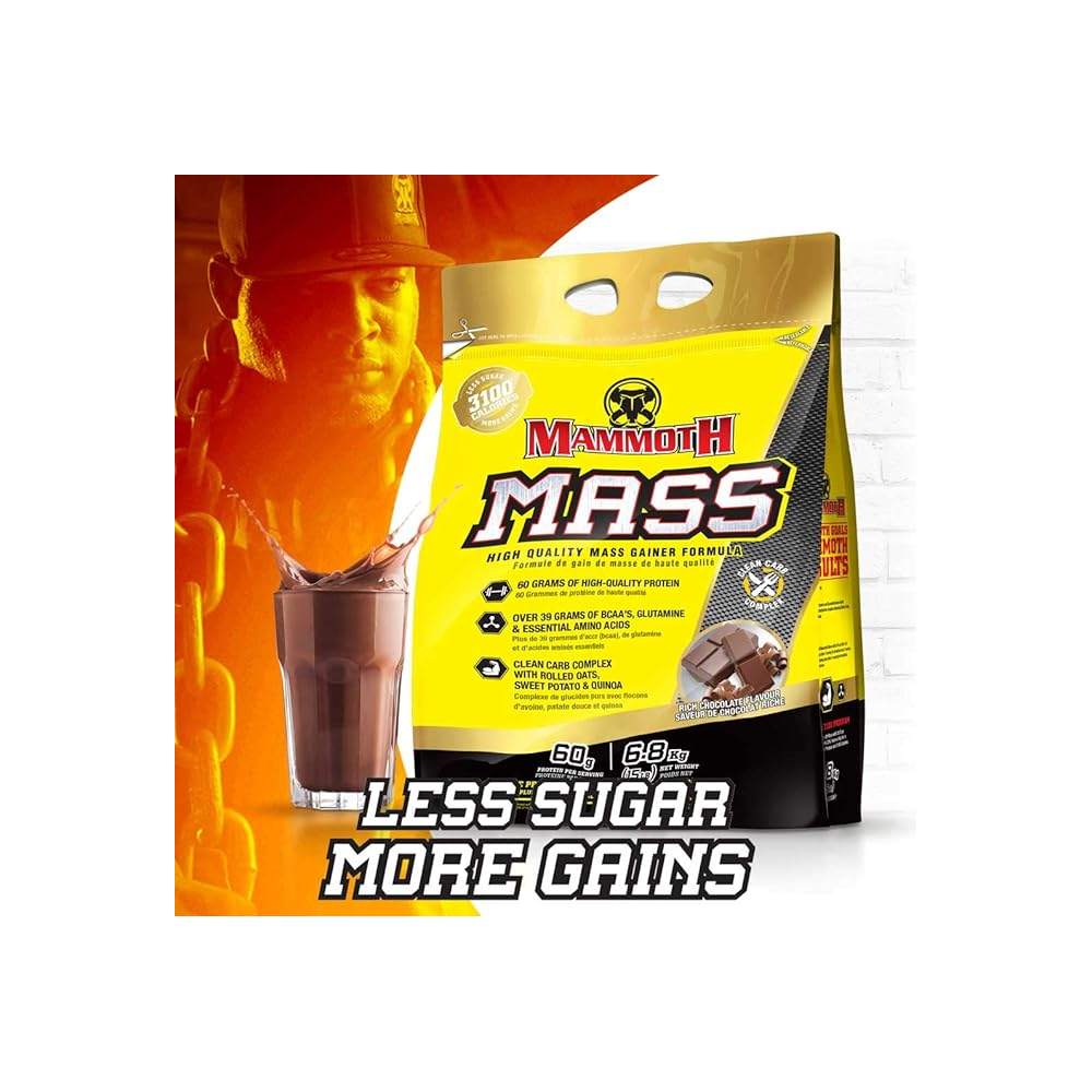 Mammoth Mass Chocolate / 15lb, Less Sugar More Gains, SNS Health, Mass Gainer