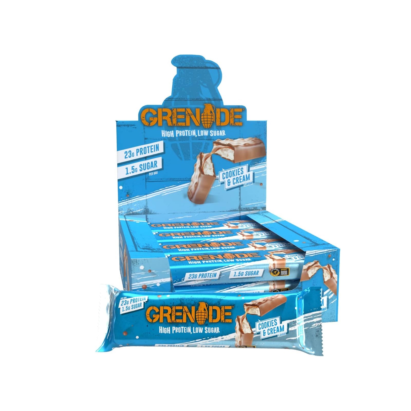 Grenade Protein Bars Cookies & Cream / Pack of 12
