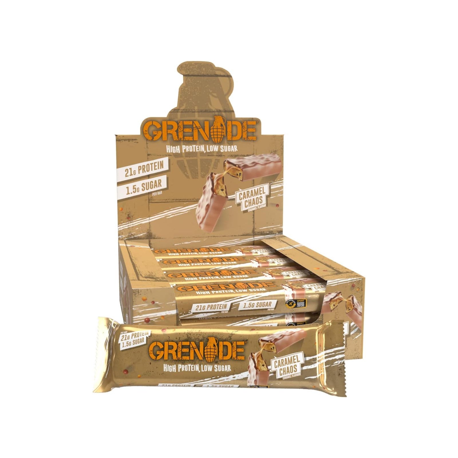 Grenade Protein Bars Caramel Chaos / Pack of 12