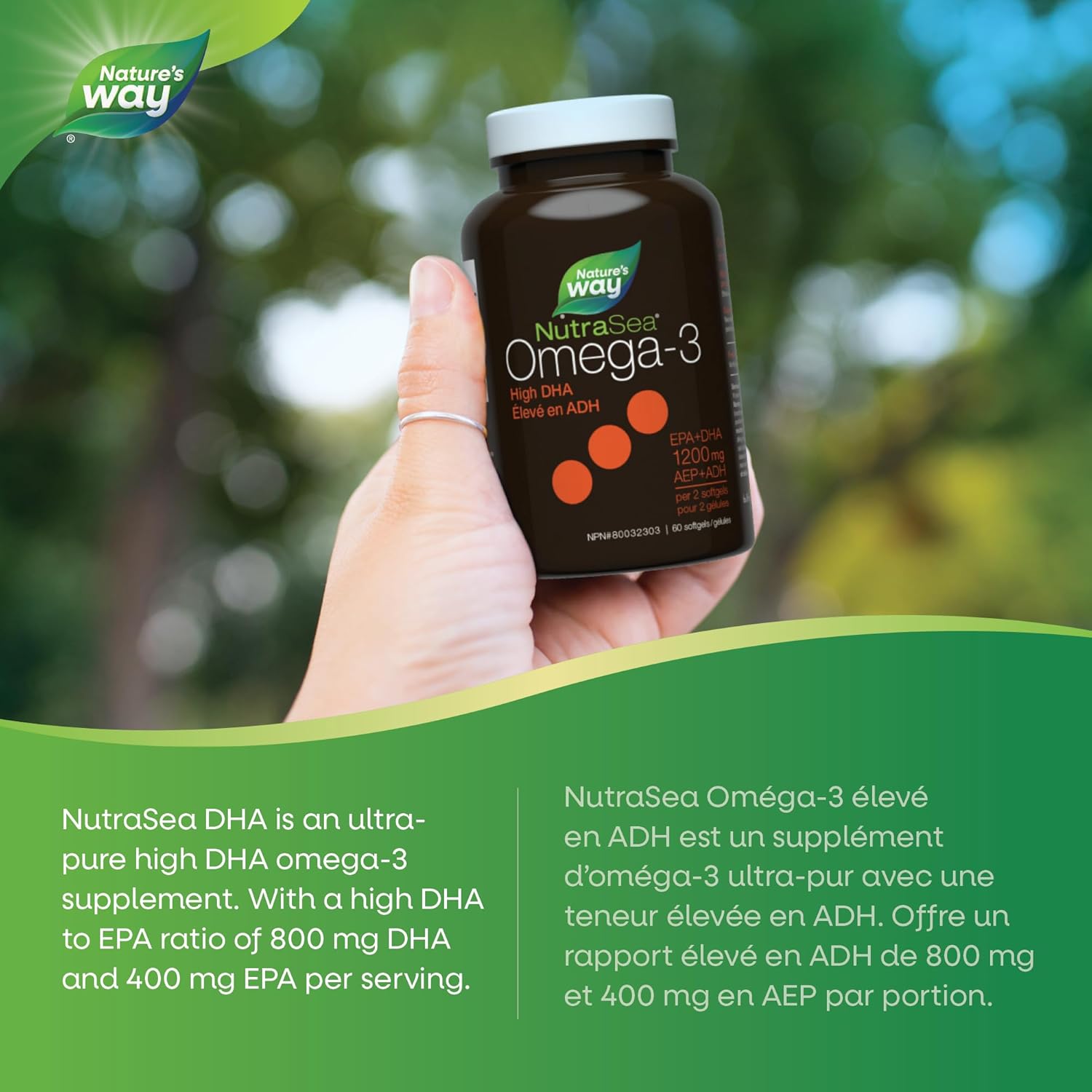 Nature's Way NutraSea Omega-3 Liquid Gels High DHA - 60 softgels Fresh Mint - Omega 3