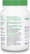 Organika Biotin 10,000MCG - 120 capsules - Vitamin B