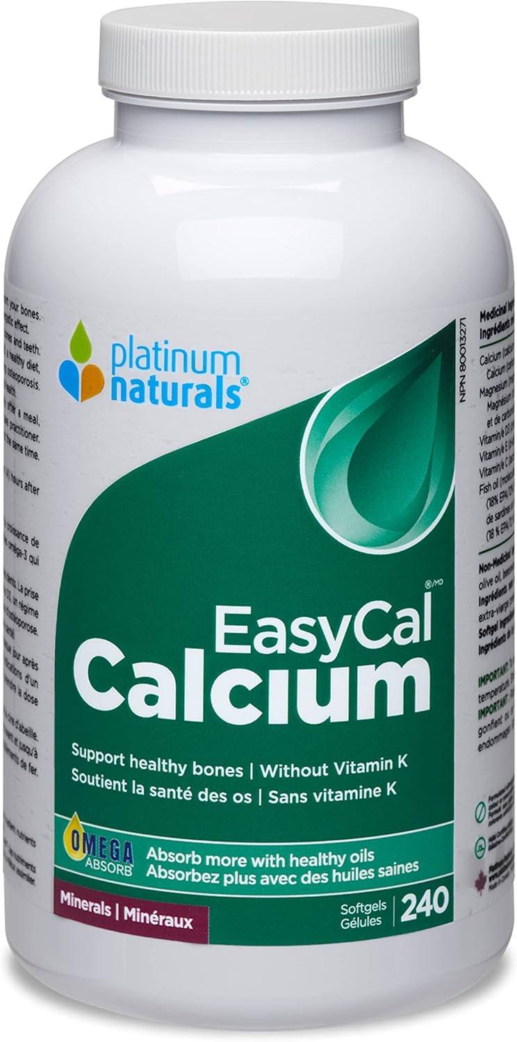 Platinum Naturals EasyCal Calcium - 240 softgels - Calcium