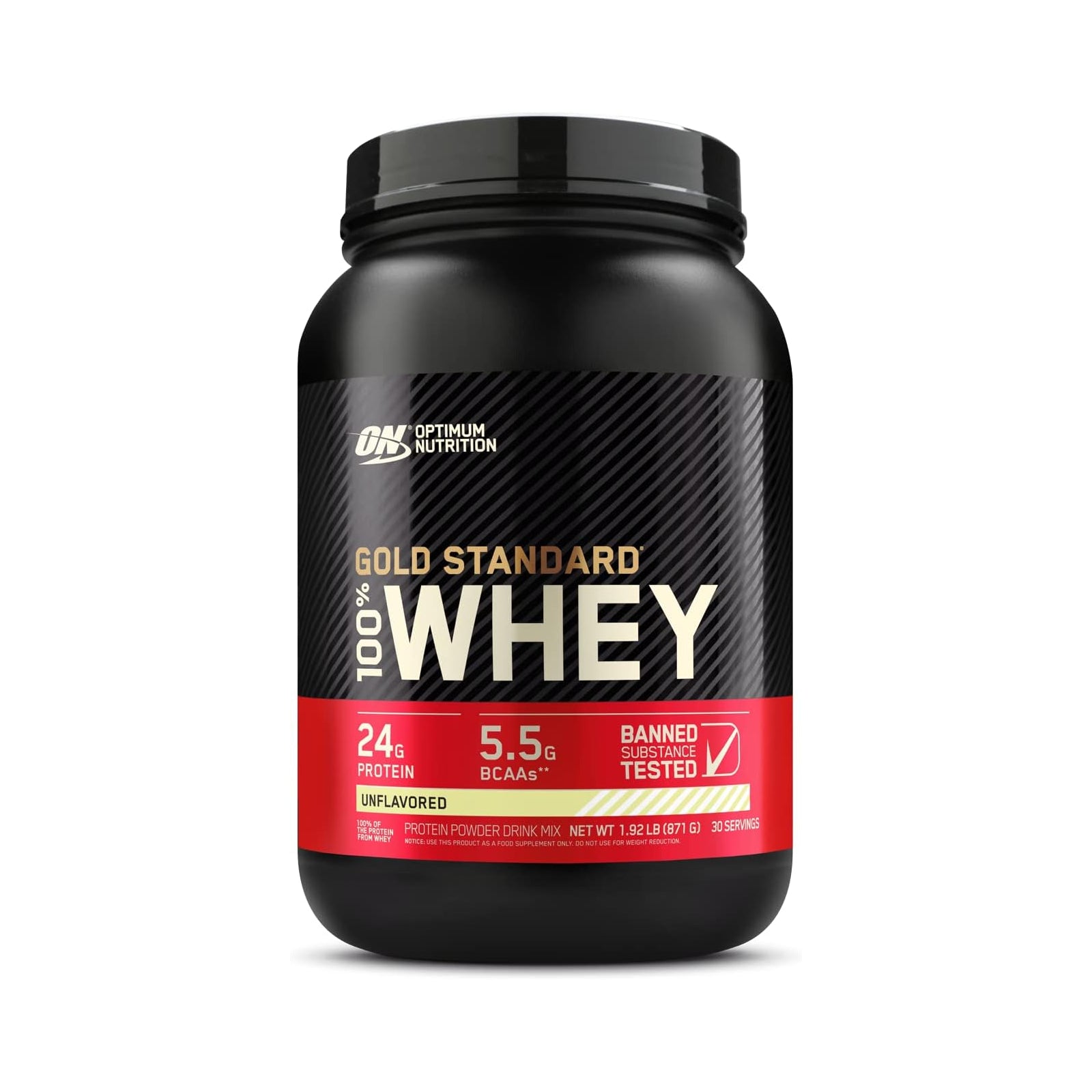 Optimum Nutrition Gold Standard 100% Whey Protein Unflavoured / 1.92lbs