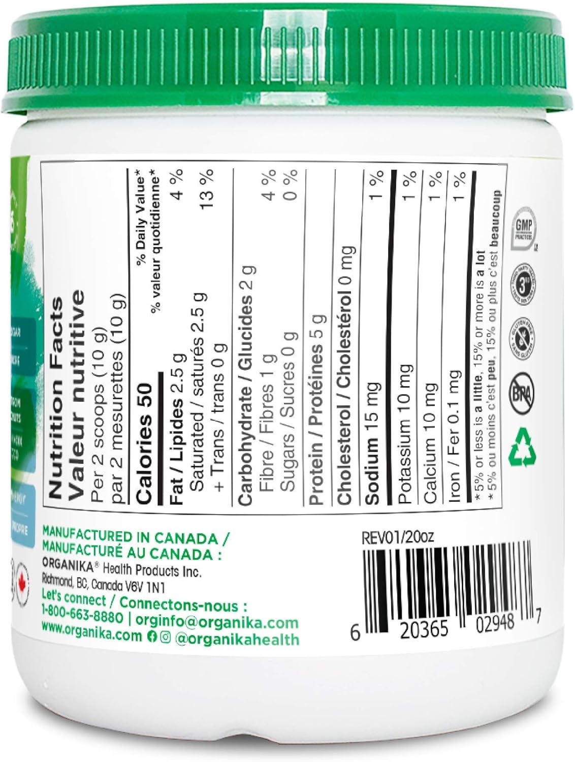 Organika Enhanced Collagen MCT Creamer - Vanilla 150g - Collagen