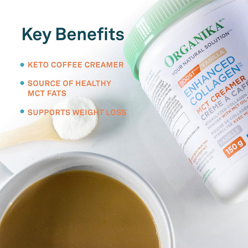 Organika Enhanced Collagen MCT Creamer - Vanilla 150g - Collagen