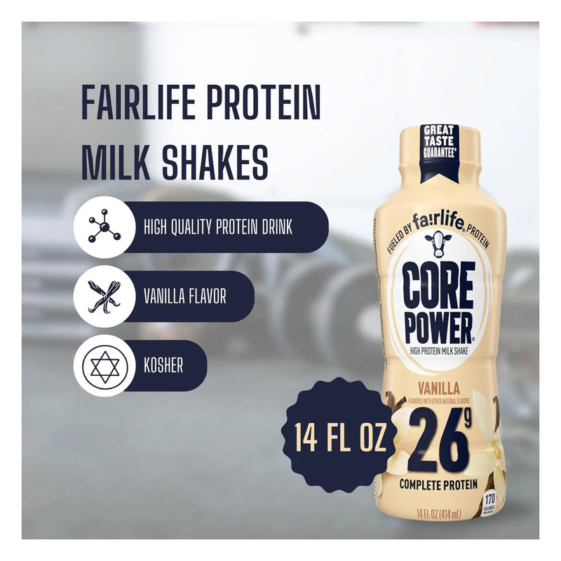 Fairlife Core Power High Protein Shake Vanilla / Pack of 12 / -