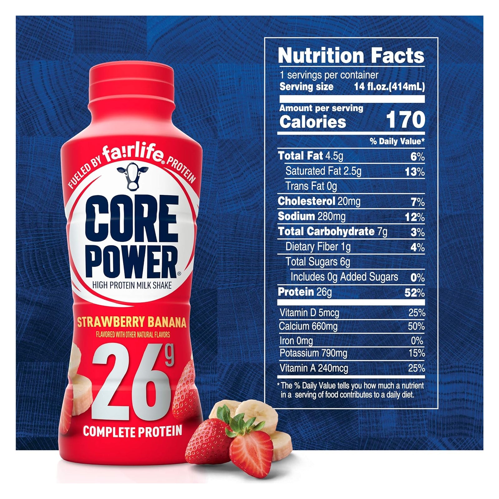 Fairlife Core Power High Protein Shake Strawberry Banana / Pack of 12 / -