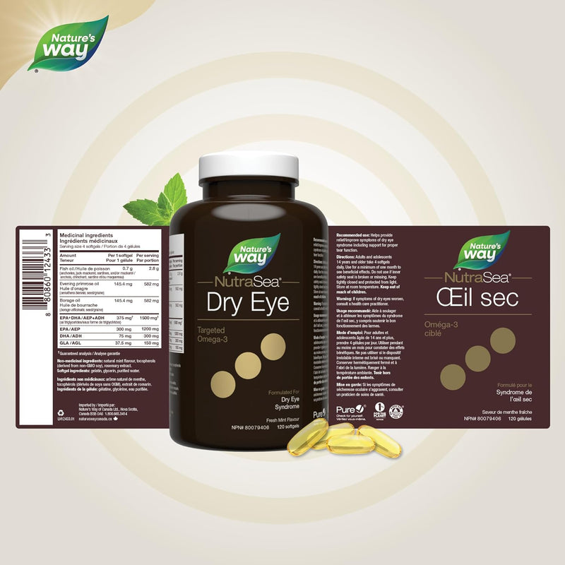 NutraSea Dry Eye Targeted Omega-3 - 120 softgels Fresh Mint - Omega 3