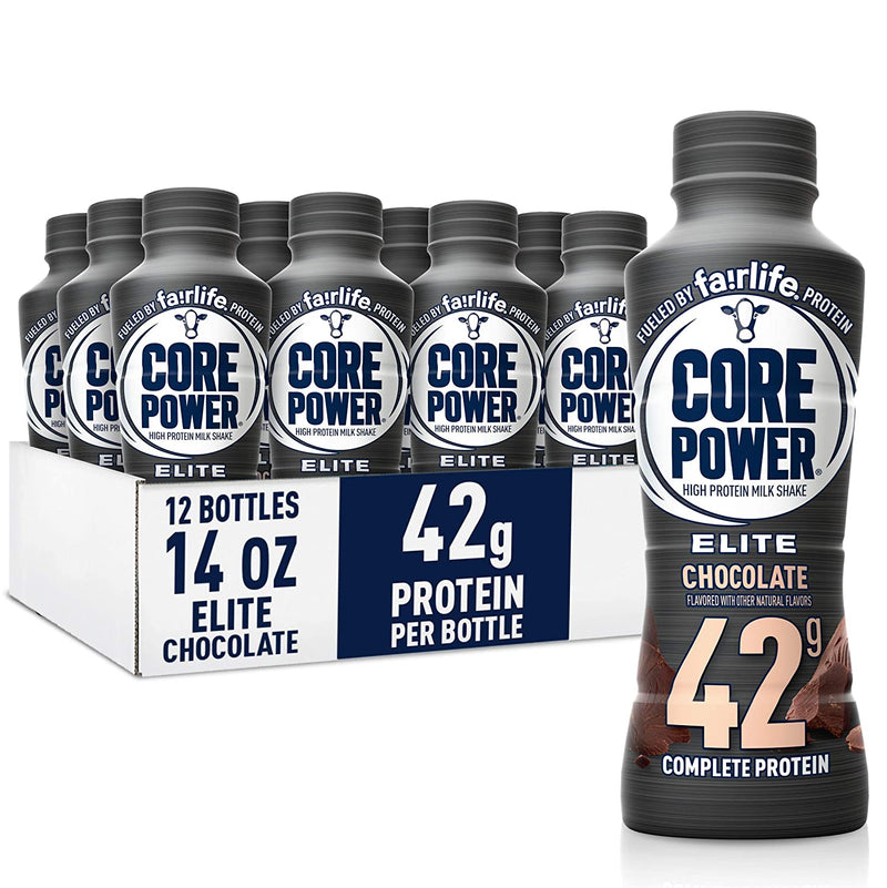 Fairlife Core Power (42g) High Protein Shake, Elite Chocolate / 414ml, Pack of 12,  SNS Health, Sports Nutrition