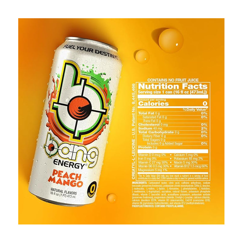 Bang Energy Drink PEACH MANGO / 12 unit x 473ml