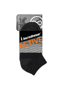 Incrediwear Quarter Active Socks - Black Small - Socks