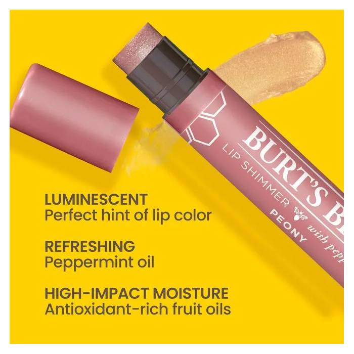 Burt's Bees Lip Shimmer - Peony - Skin Care