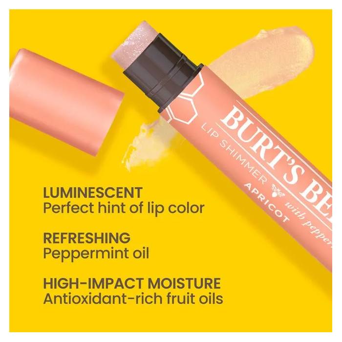 Burt's Bees Lip Shimmer - Apricot - Skin Care