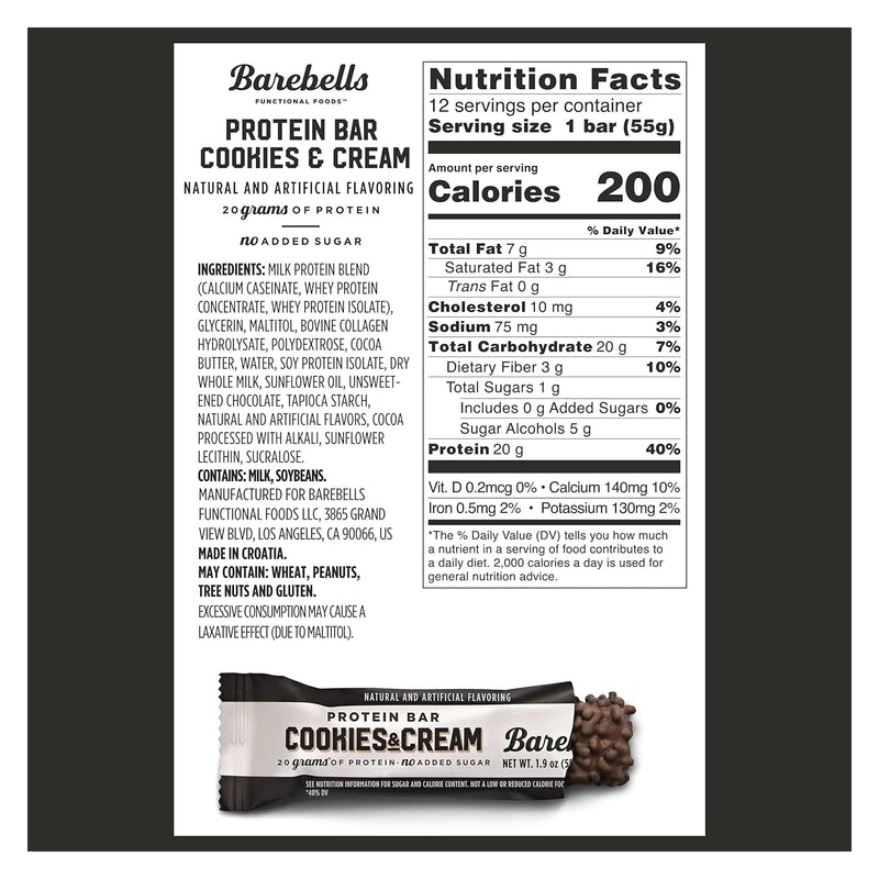 Barebells Protein Bars - Cookies & Cream Single bar - Protein snacks