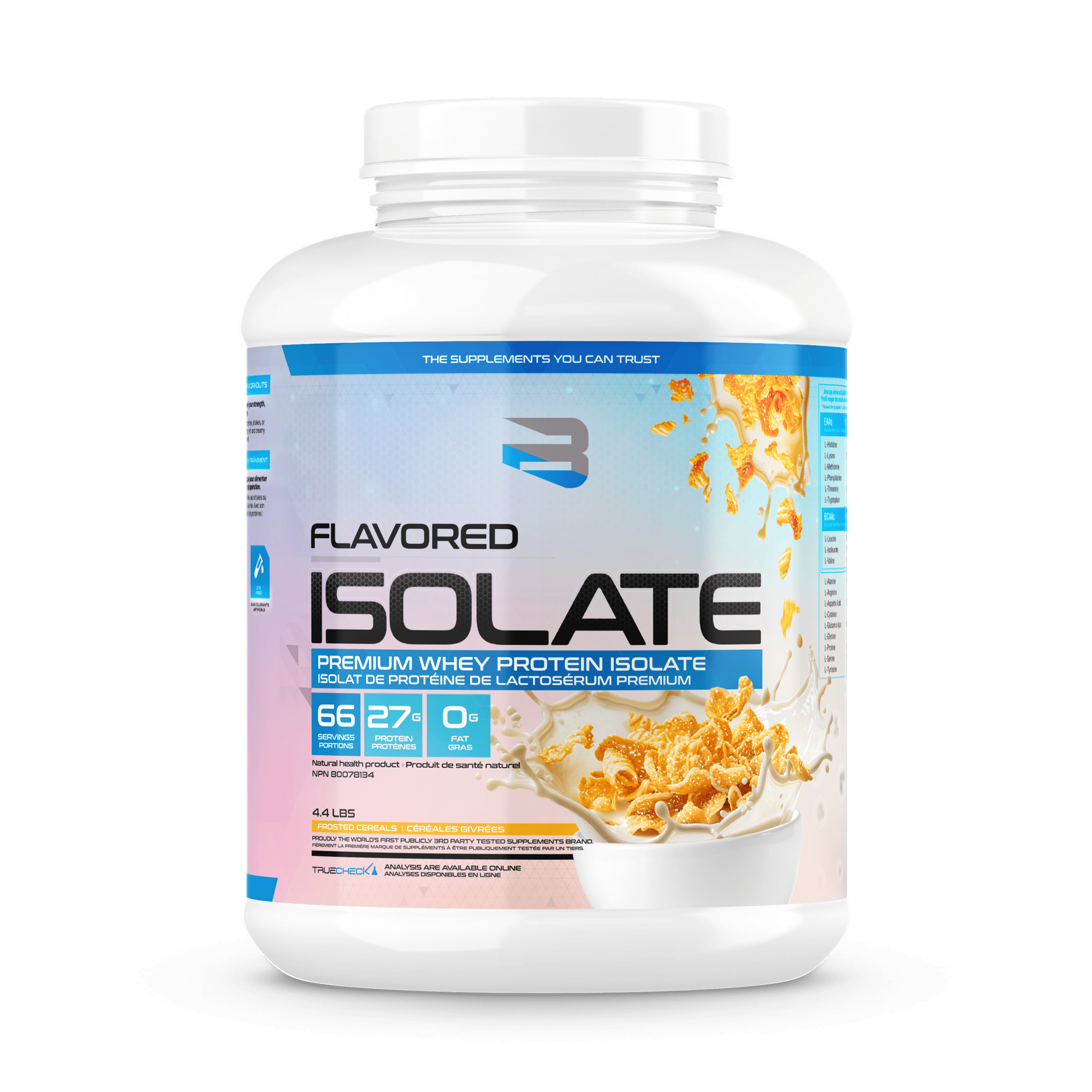 Believe Supplements Flavored Isolate - Frosted Cereals 66 serv (4.4lbs) - Protein Powder