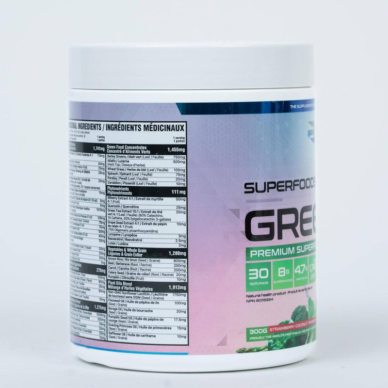 Believe Supplements Superfoods + Greens - Strawberry Coconut 300 g - Greens