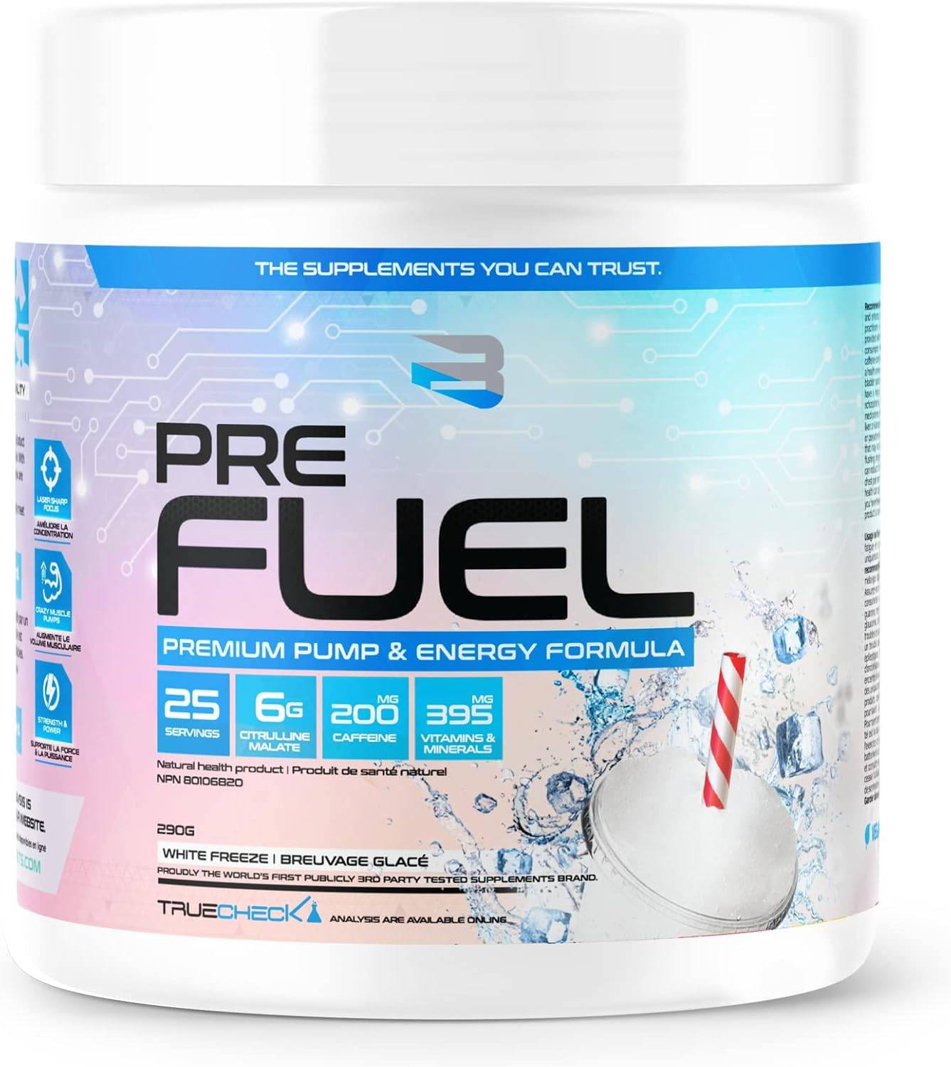 Believe Supplements Pre Fuel - White Slushie 290 g - Pre-workout