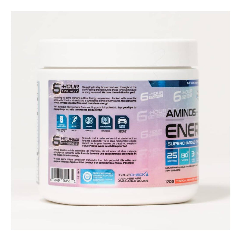 Believe Supplements Aminos + Energy 6 - Tropical Orange 170 g - Amino Acids